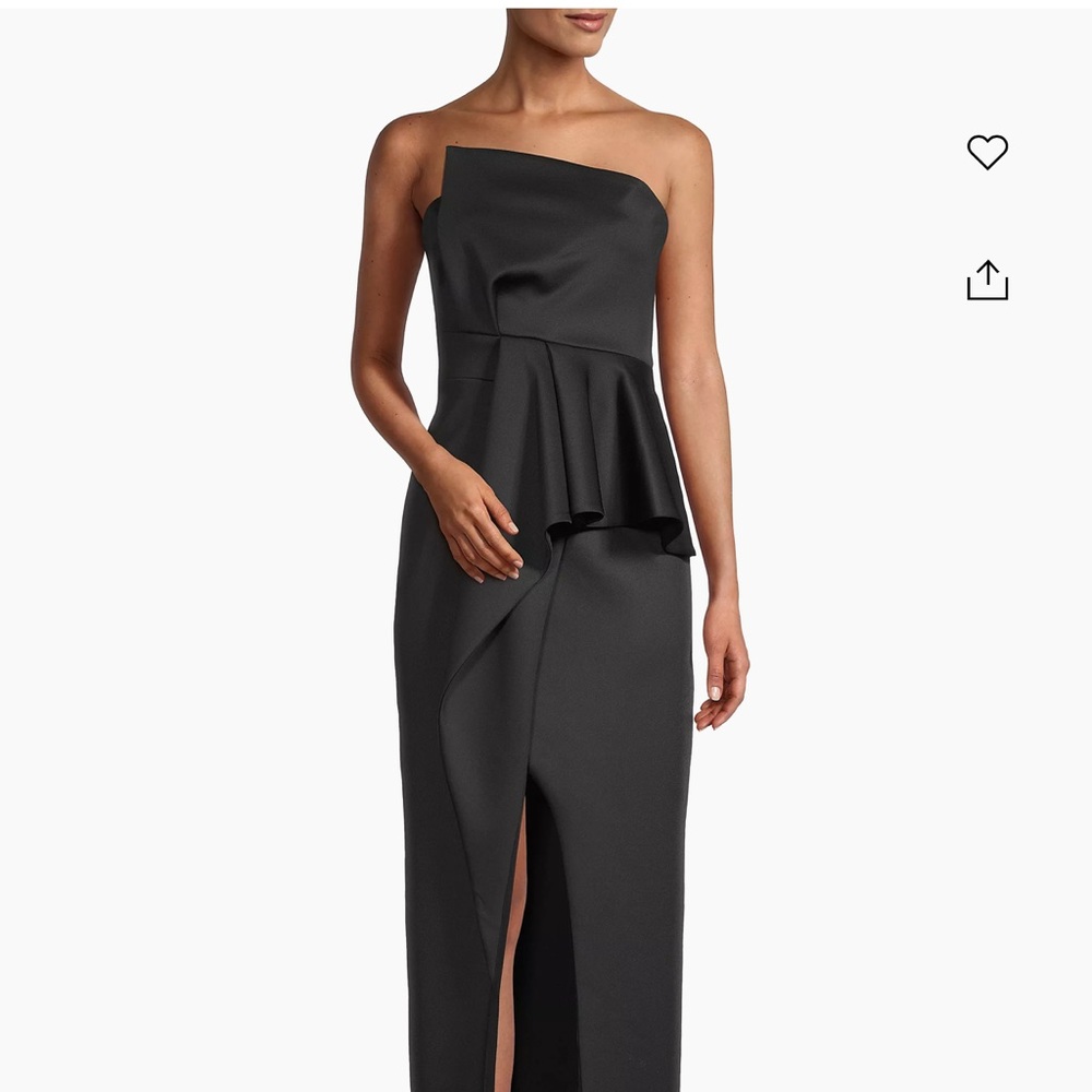 Black Halo Jonas Asymmetrical Draped Gown